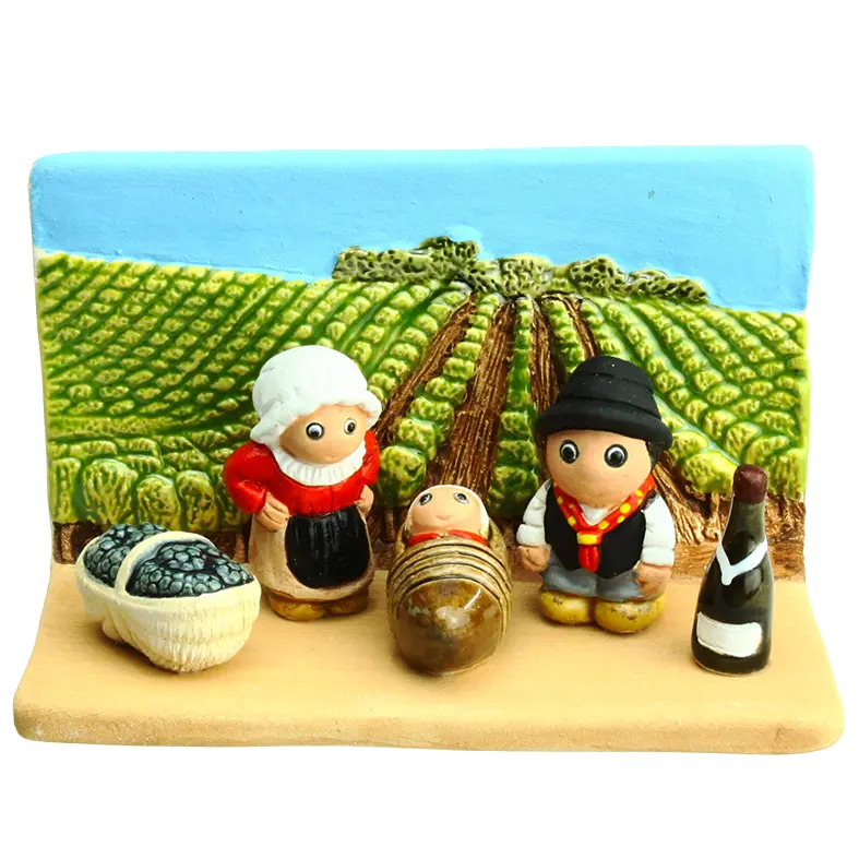 Crèche du monde - "France/Bordeaux" - 7x9cm