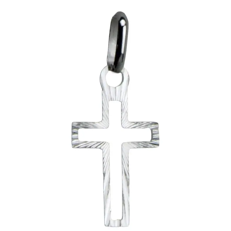 Croix découpée - Ag 925‰ rhodié (9x15mm)
