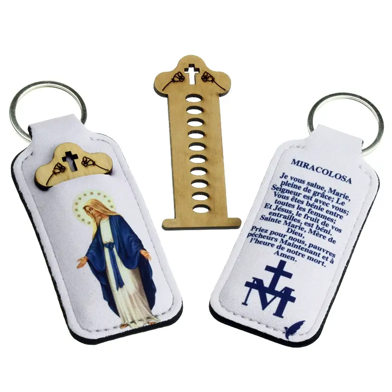 Keychain - Virgin Immaculata/text FR (40x110mm)