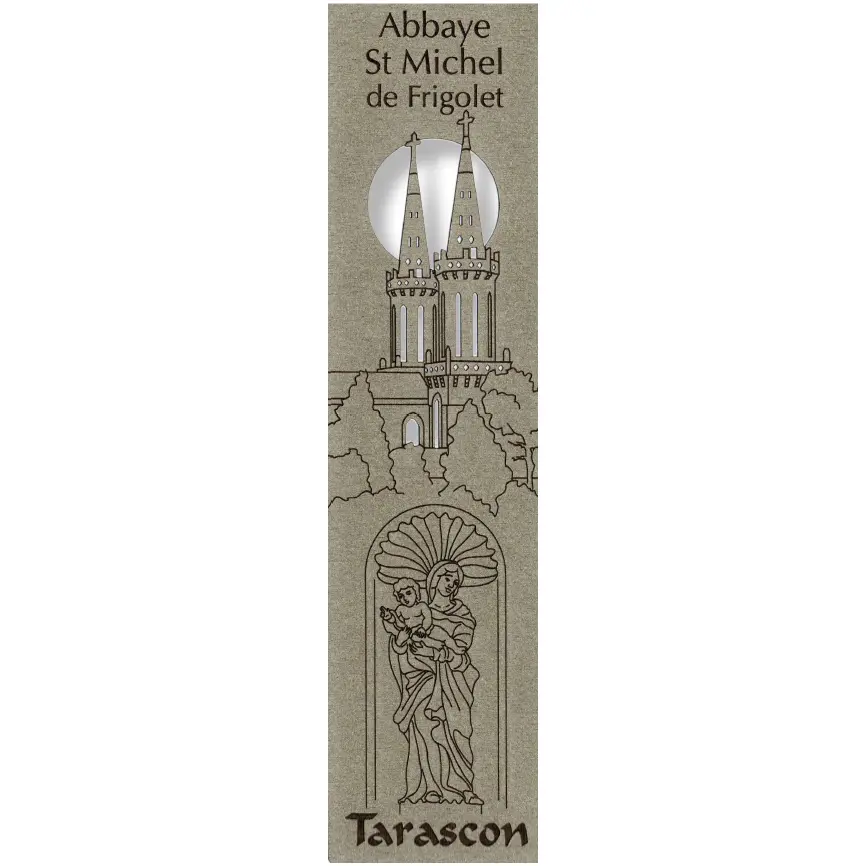 Marque-page découpé - Abbaye St Michel de Friglot/Vierge - assorti (52,5x210mm)