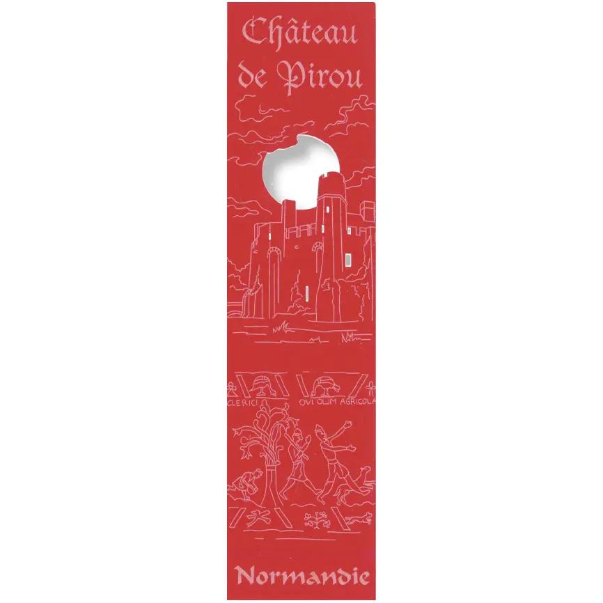 Marque-page découpé - Château de Pirou/Normandie - assorti (52,5x210mm)