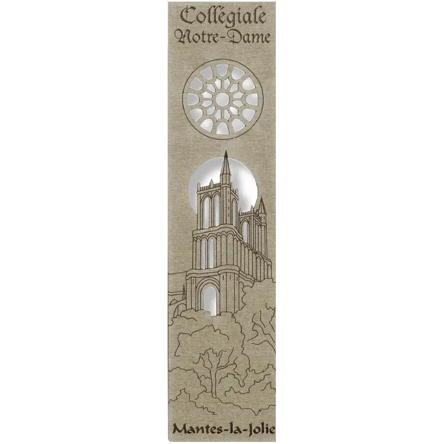 Marque-page découpé - Collégiale Notre Dame/Mantes-la-Jolie  - assorti (52,5x210mm)