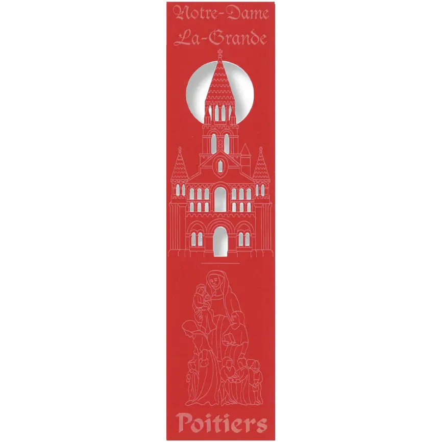 Marque-page découpé - Notre-Dame La-Grande/Poitiers  - assorti (52,5x210mm)