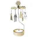 Rotor Theelichter - kerstgroep verguld/verzilverd - 16cm