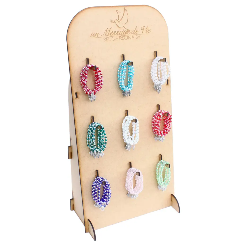 Display mit 9x12 Armbänder - semi Kristall