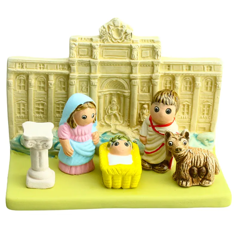 Kerstgroep "Italië/Trevi Rome" - 7x9cm
