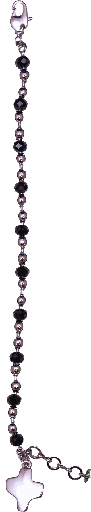 [ARM-09VI203ZW] Bracelet - métal argenté avec des cristaux noir
