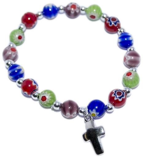 [ARM-35MUR168] Armband - muranoparels op elastiek (Ø8mm)