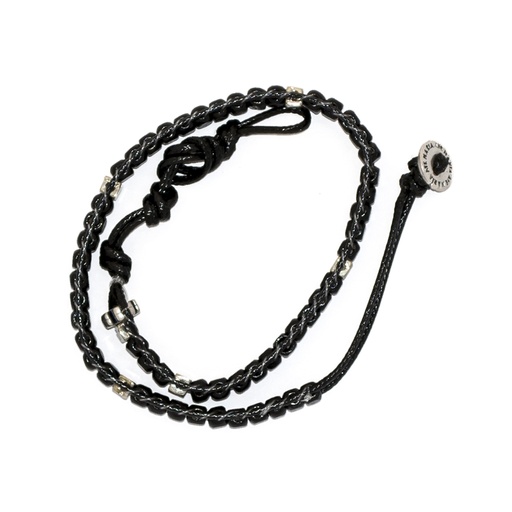 [ARM-40CU20] Bracelt/chapelet avec fermeture flexible - bois cube/claire