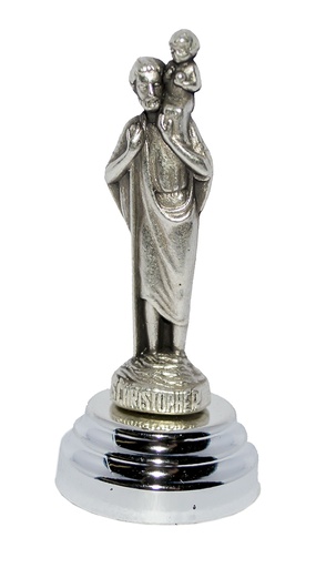 [ATM-11BLDKRI] Ministatue aimant St Christophe - métal (55x20mm)