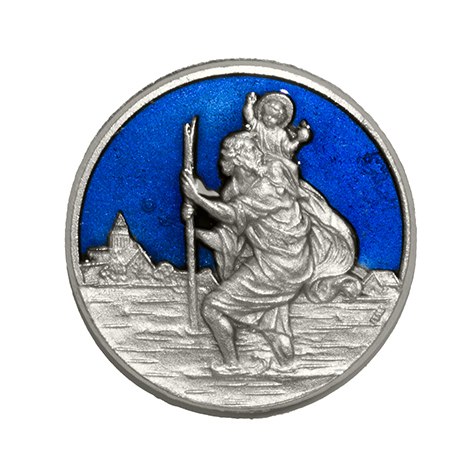 [ATM-35KRI9535BL] Automagneet rond/blauw - H Kristoffel (Ø35mm)