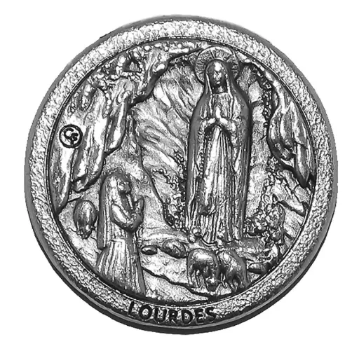 [ATM-35LOU9522] Aimant rond - ND de Lourdes (Ø25mm)