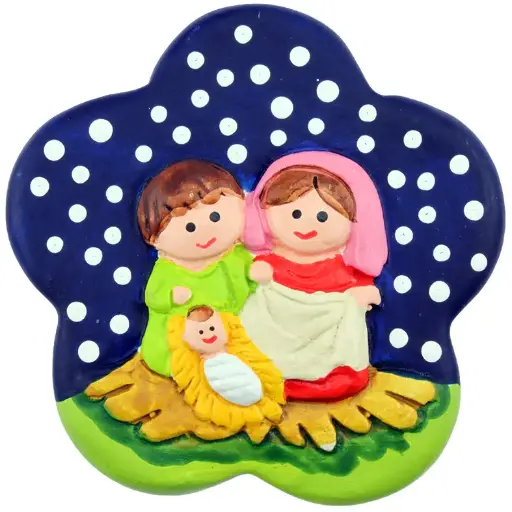 [ATM-85FAM] Frigomagneet H.Familie - terracotta /assortiment kleuren (62x62mm)