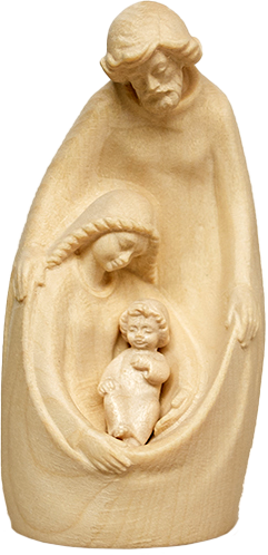 [BLD-07FAMT09N] Bloc groupe Sainte Famille/Traditionnel - sculpture sur bois/nature (9cm)