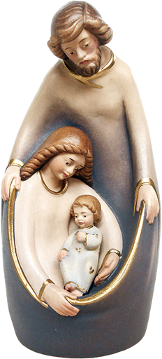 [BLD-07FAMT15L] Block group Holy Family/Traditional - woodcarving/nature (15cm)