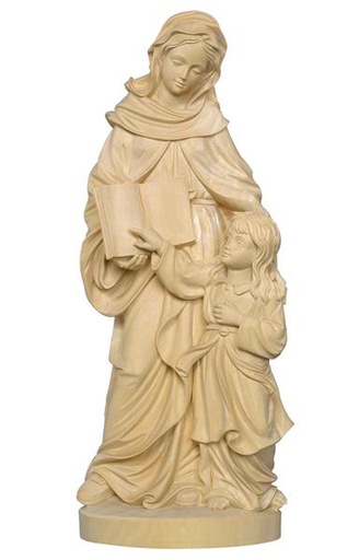 [BLD-57ANN12N] Beeld H Anna - houtsnij/natuur - 12cm