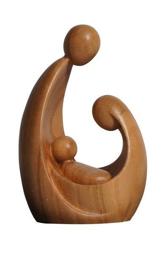 [BLD-57FDR08KS] Beeld H Familie design - houtsnij/kers - 8cm