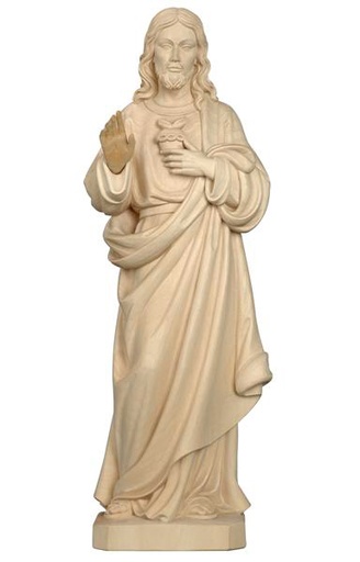 [BLD-57HHJ12N] Beeld HH Jezus - houtsnij/natuur - 12cm