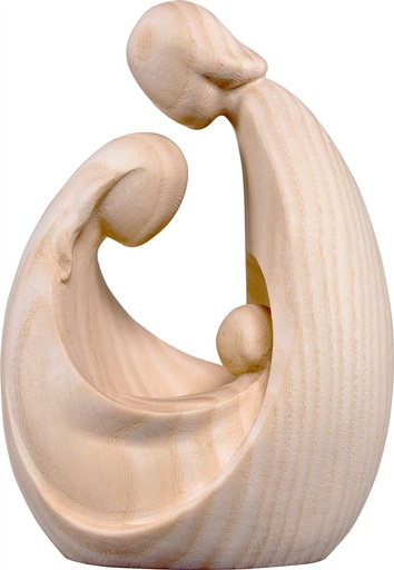 [BLD-75FAM11N] Statue Ste Famille Art-Deco - bois sculpt/nature - 11cm