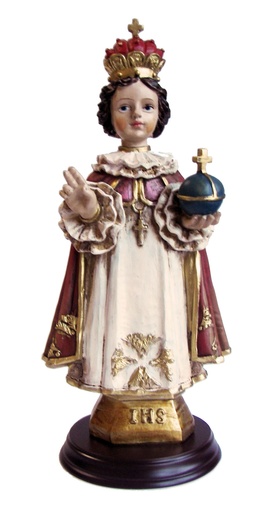 [BLD-80KJP12] Statue Enfant Jésus de Prague - résine - 12cm