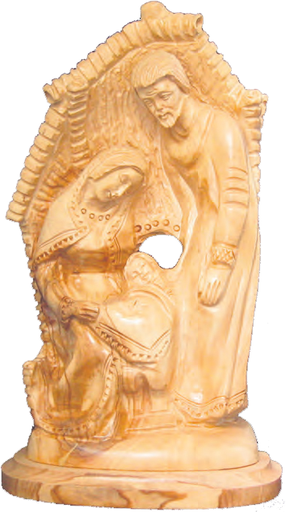 [BLD-90FAM13] Statue Ste Famille - bois d'olivier - 13cm
