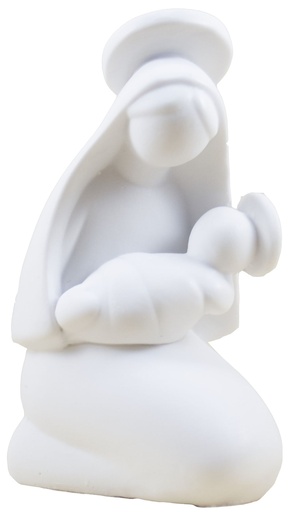[BLD-93OLV12WT] Marie geknield - kunsthars/wit - 10 cm