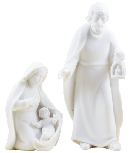 [BLD-93RBA48] Creche trio  - résine/blanche - 12*9cm