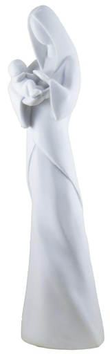 [BLD-93RBA601] Madonne avec bébé  - résine/blanche - 32*9cm
