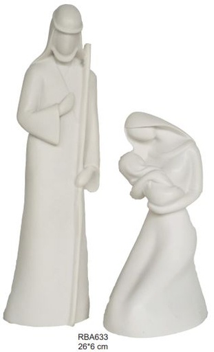 [BLD-93RBA633] Creche marie josef  - résine/blanche - 26*6/17