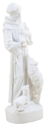 [BLD-93RBA902] S Fancois avec loup  - résine/blanche - 13 cm
