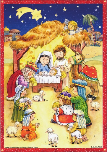 [CAL-32GR128] Adventzkalender 26,5x35cm - ohne Tekst in cello