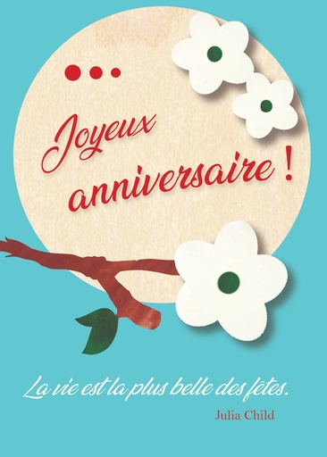 [CRT-04WC010] Wenskaart hout - 10x14cm - Joyeux anniversaire! ...