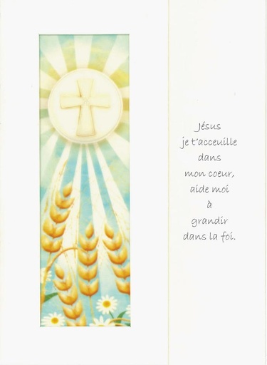 [CRT-18VET140] Dubbelkaart/vitro - Kommunie 'Jésus je t'accueille…' - cello+omslag (110x150mm)