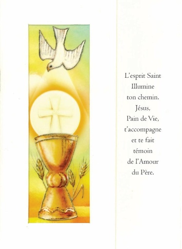 [CRT-18VET142] Carte double/vitrail - Communion/L'Esprit Saint - 10,5x15cm/