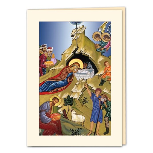 [CRT-18VIT158] Kerstkaart/vitro Geboorte - 10,5x15cm/cello+omslag