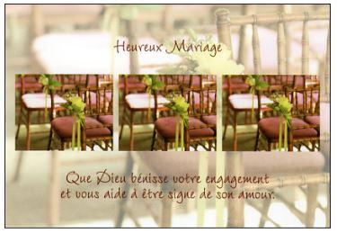 [CRT-21CD012] Wenskaart Heureux mariage. Que Dieu...