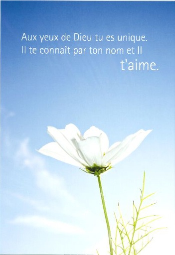 [CRT-21CS237] Kaart - 10x15cm - Aux yeux de Dieu tu es unique...