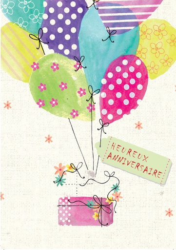 [CRT-21CS255] Kaart - 10x15cm - Heureux Anniversaire