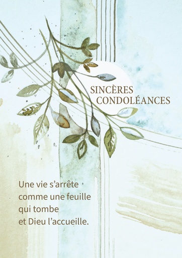 [CRT-21CS260] Carte simple - 10x15cm - Sincères Condoléances