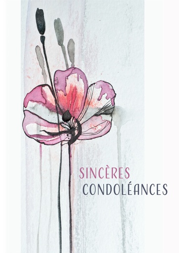 [CRT-21CS262] Carte simple - 10x15cm - Sincères Condoléances