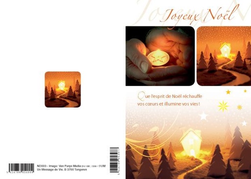 [CRT-21ND003] Kerstkaart dubbel Que l'esprit - in cello+omslag