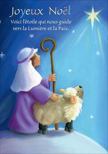 [CRT-21NS018] Kerstkaart 10x15cm - Joyeux Noël, voici l'étoile...