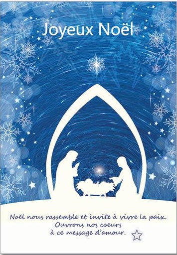 [CRT-21NS039] Kerstkaart 10x15cm - Noël nous rassemble et invite...