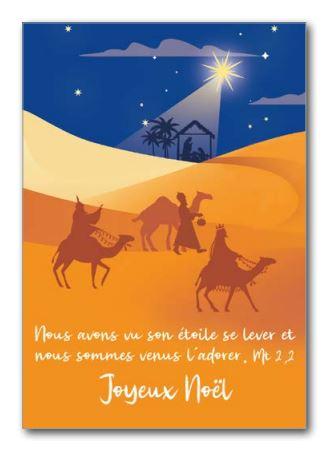 [CRT-21NS054] Kerstkaart 10x15cm - Joyeux Noël, Nous avons vu son étoile .