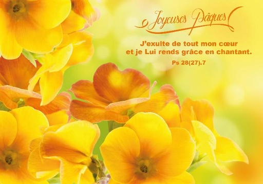 [CRT-31CS041] Kaart 10,5x15cm - Joyeuses Pâques. J'exulte de tout ... Ps 2