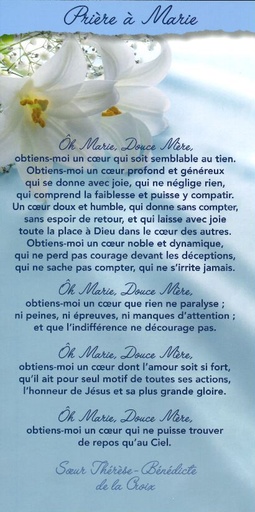 [CRT-31CT018] Carte texte 10.5x21cm + enveloppe - Prière … Marie