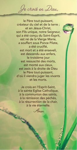 [CRT-31CT034] Tekstkaart 10,5x21cm + enveloppe - Je crois en Dieu