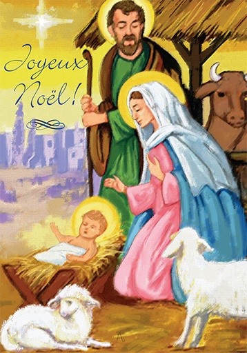 [CRT-31NS017] Kerstkaart 10,5x15cm - Joyeux Noël