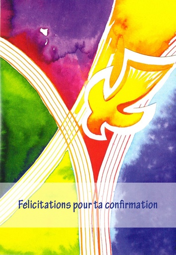 [CRT-50COM31822] Carte double Félicitations...confirmation - 12x17cm/cello+en