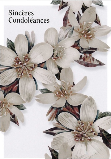 [CRT-50CON10026] Dubbelkaart/omslag in cello - 12x17cm - Sincères Condoléances